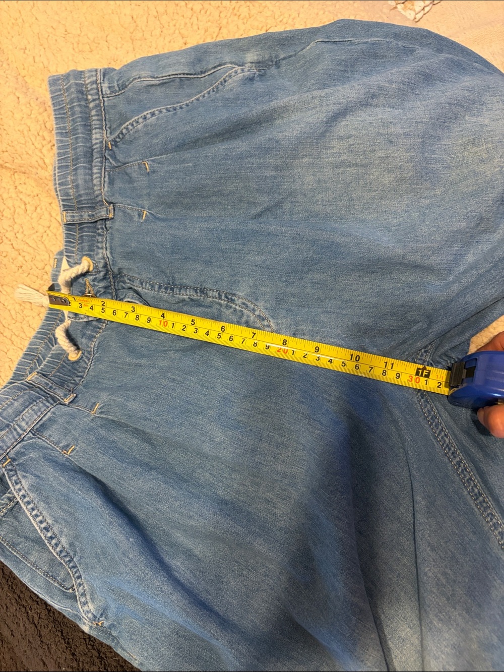 Women’s Light Blue Drawstring Denim Jeans lightweight - Picture 7 of 10